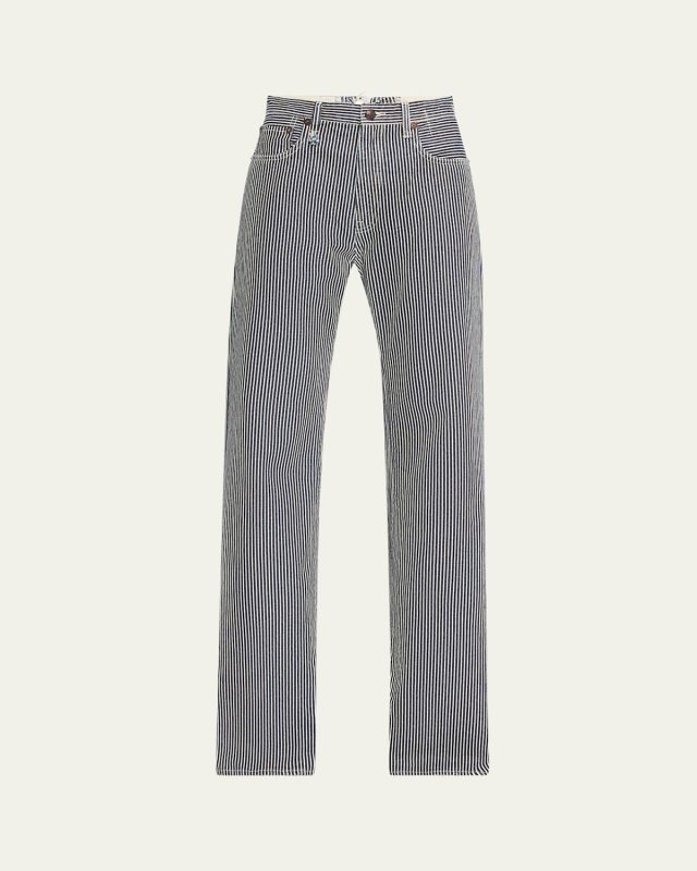 Jane Stripe Lace-Back Jeans